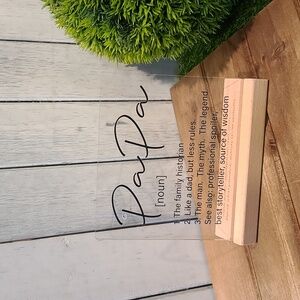Papa tribute acrylic wood placard family grandpa Fathers day  NWT
